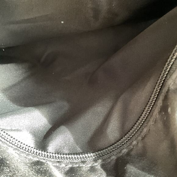 Kipling Black Nylon Tote Bag Gold Logo Patent Trim Large Shoulder Travel Work - Picture 14 of 14